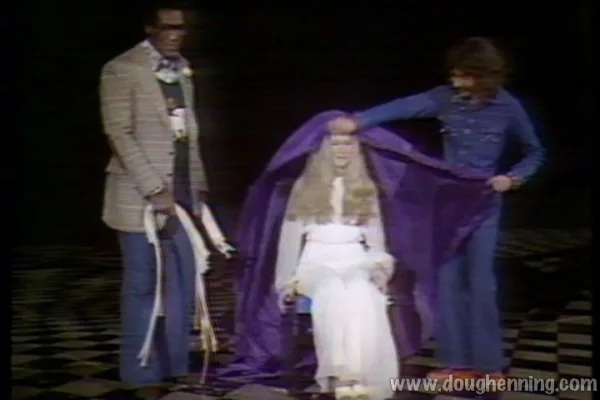 Still from “DeKolta Chair Vanish with Lori Liberman” — Doug Henning’s World of Magic, 26 December 1975